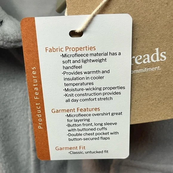 Ecothreads Men's Light Gray Sweater Fleece
Shirt Jacket - Large - Picture 3 of 5